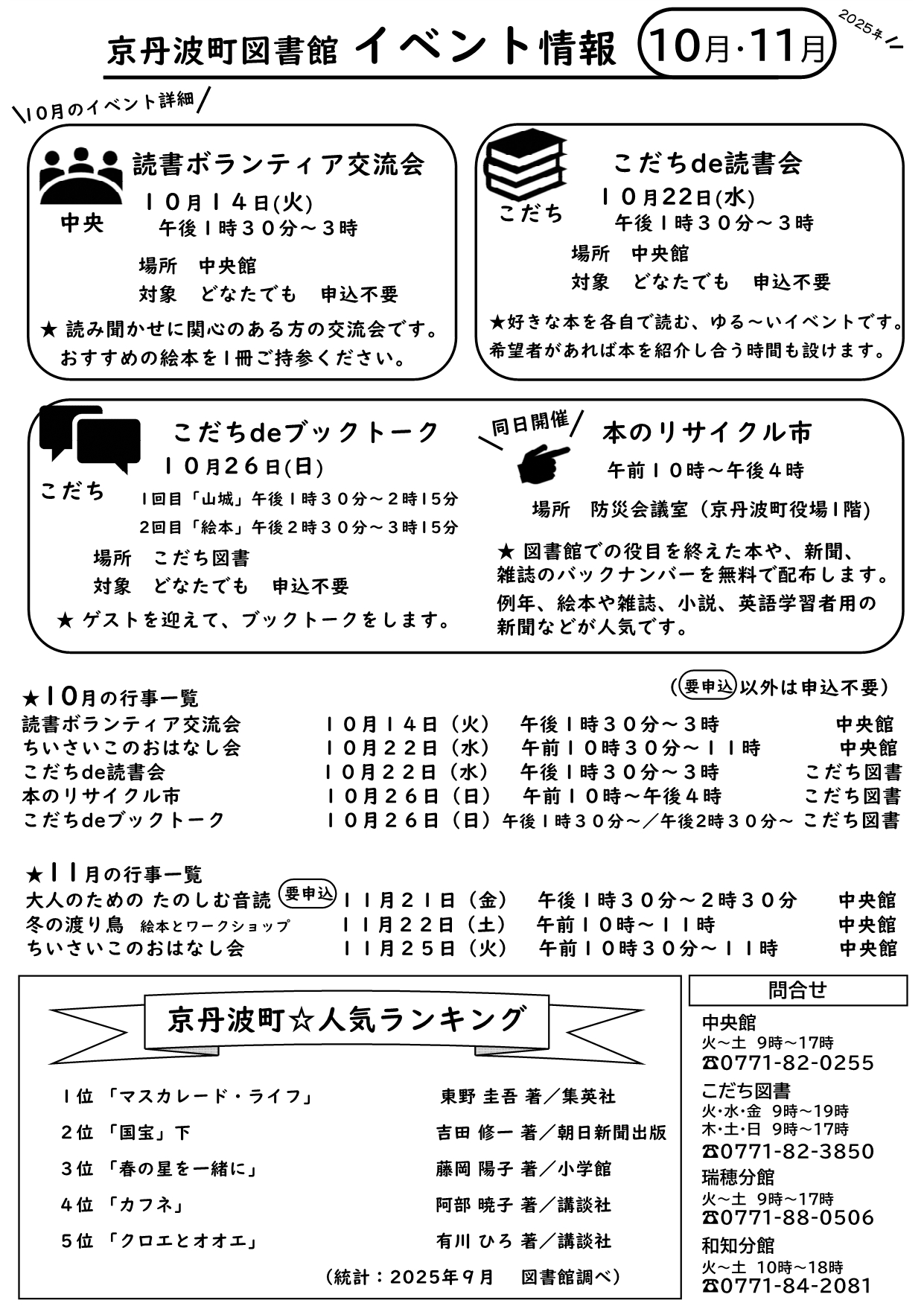 10月のイベント一覧