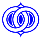 外輪が紺色の2つの円が繋がった形の和知中学校の校章